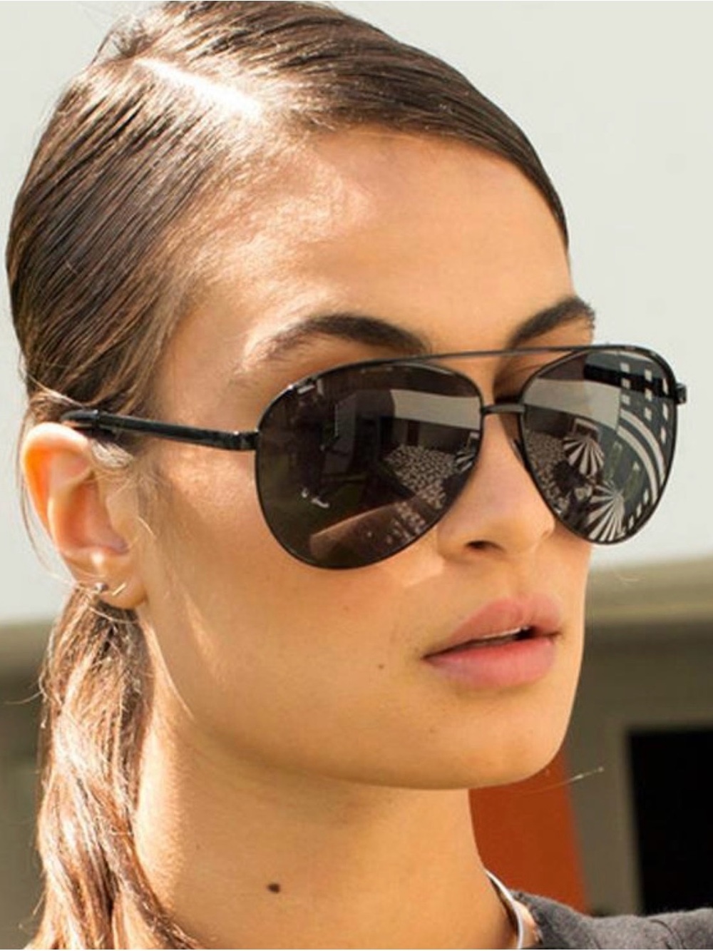 Quay Australia Vivienne Black Aviator Sunglasses - Women